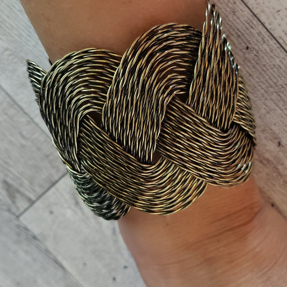 Braided Gold-tone Cuff Bracelet